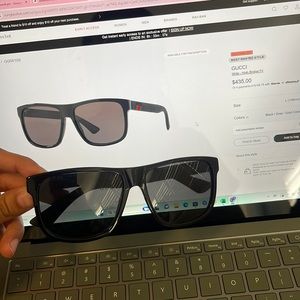 Gucci GG0010S wide high bridge fit men’s sunglasses